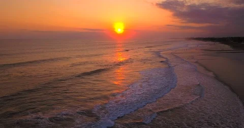 Sunset over the calm sea Stock Footage 96017676