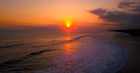 Sunset over the calm sea Stock Footage 96019239