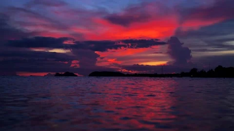 Sunset over the calm sea Stock Footage 132060028