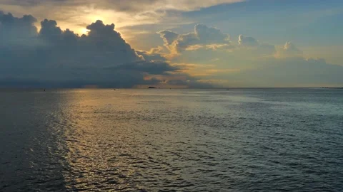 Sunset over the calm sea Stock Footage 132873316
