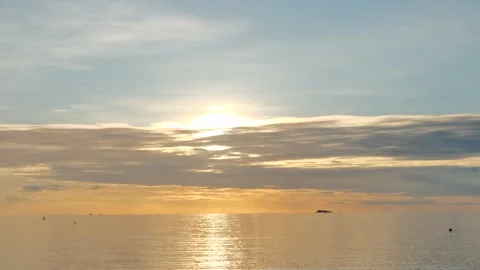 Sunset over the calm sea Stock Footage 133130125