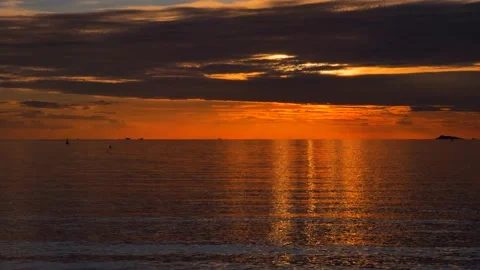 Sunset over the calm sea Stock Footage 133133678