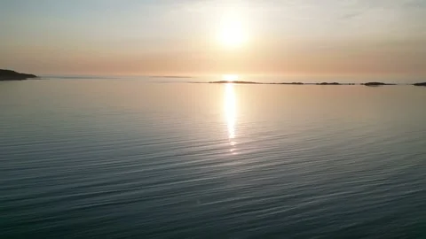Sunset Over Calm Seas, West Coast Newfoundland Stock Footage 253424514