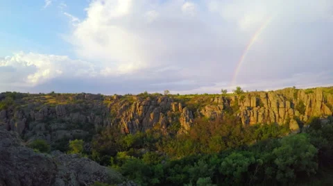 Sunset over the Canyon Stock Footage 63986255