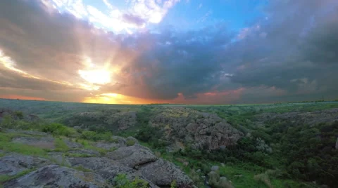Sunset over the Canyon Stock Footage 64536578