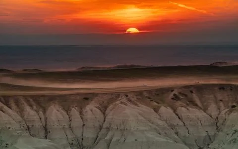 Sunset over the canyons Stock Photos