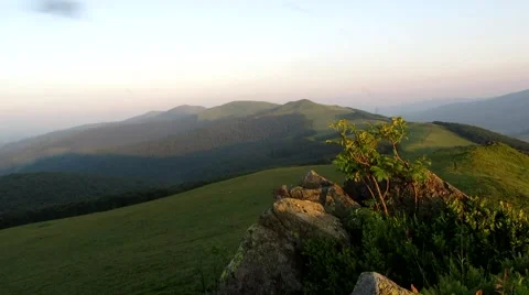 Sunset over the Carpathian Dividing Range Stock Footage 68860169