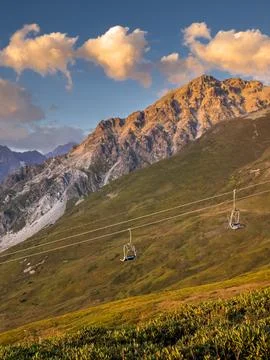Sunset Over Caucasus Mountains Stock Photos