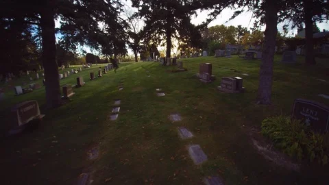 Sunset over cemetery Video stock 105873344