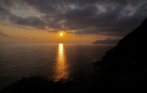 Sunset Over Cinque Terra Stock Photos