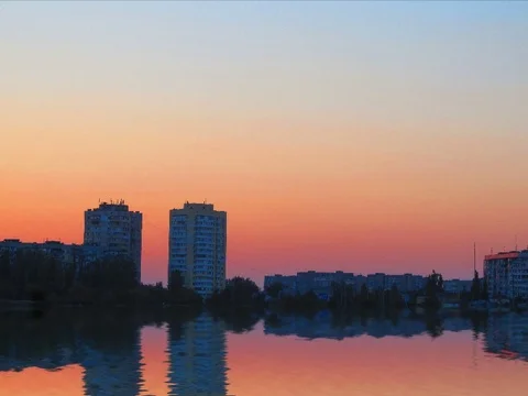 Sunset over the city - 2 Stock Footage 70249275