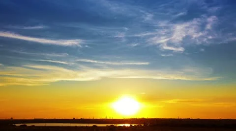 Sunset over the city Stock Footage 12419640