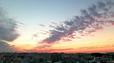 Sunset over city. Stock Footage 45263168