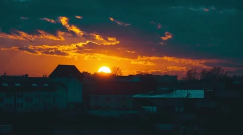 Sunset over the city Stock Footage 45418147