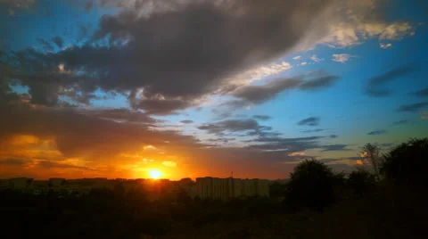 Sunset over the city Video stock 54693092
