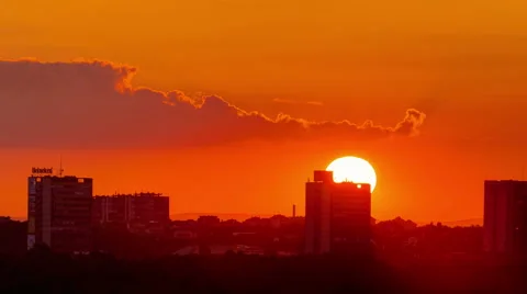 Sunset over the city Stock Footage 59146273