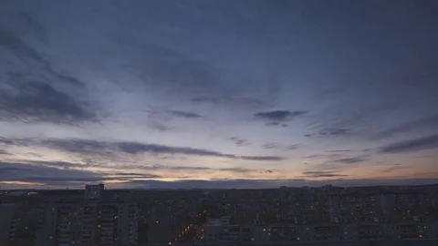 Sunset over the city 库存影片 83353893