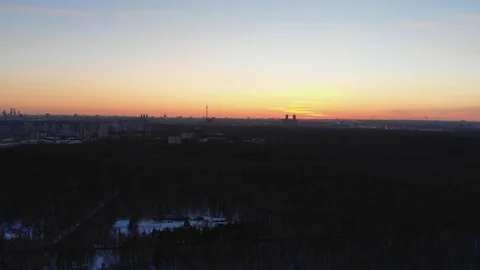 Sunset over the city Stock Footage 87843667