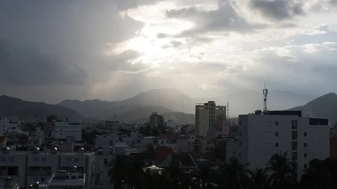 Sunset over the city Video stock 91159716