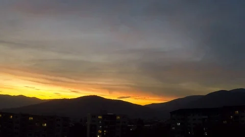 Sunset over the city Stock Footage 123726765