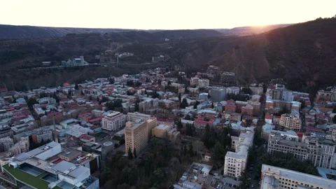 Sunset over the city Stock Footage 172149495