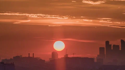 Sunset over the city Video stock 200772680