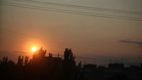 Sunset over the city Stock Footage 203832272