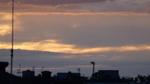 Sunset over the city Stock Footage 280008968