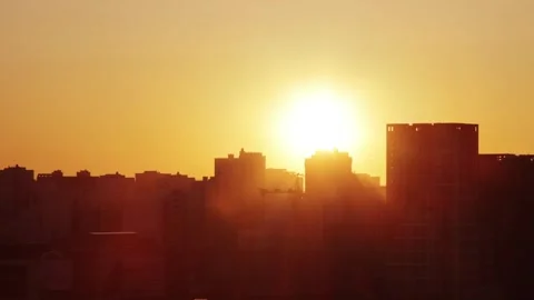 Sunset over a city Stock Footage 287601796