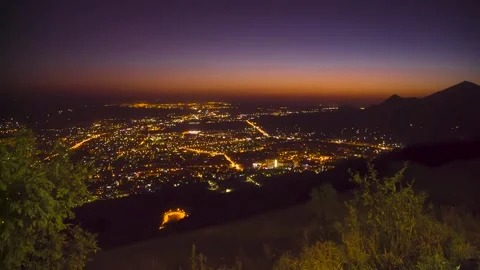 Sunset over the city from a height Stock Footage 151426384