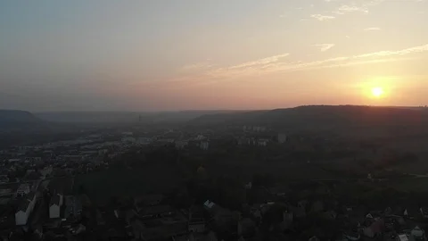 Sunset over the city Jena in Thuringia Stock Footage 102791758