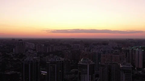 Sunset over the city Odessa Stock Footage 129107372