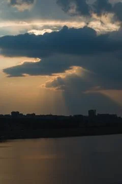 Sunset over the city Stock-Fotos