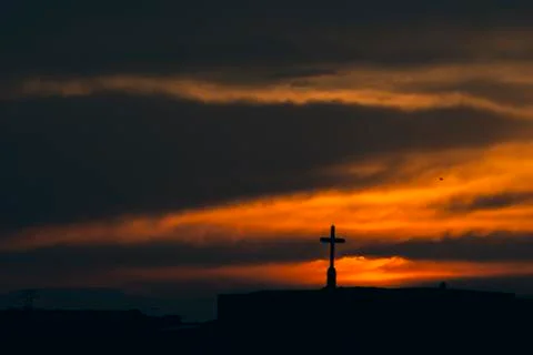 Sunset over the city Stock-Fotos