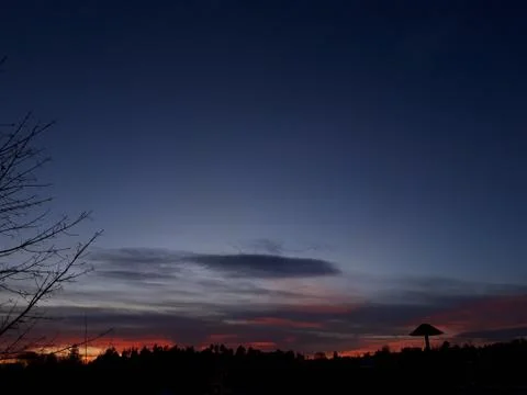 Sunset over the city Stock Photos