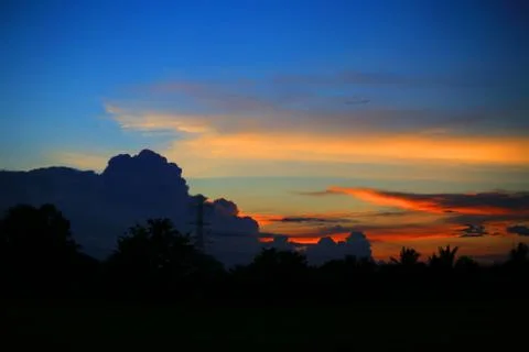 Sunset over the city Stock Photos