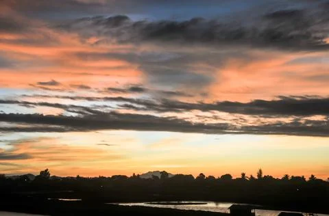 Sunset over the city 스톡 사진