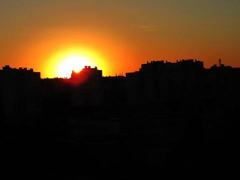 Sunset over the city Foto stock