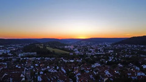 Sunset over a City Foto stock
