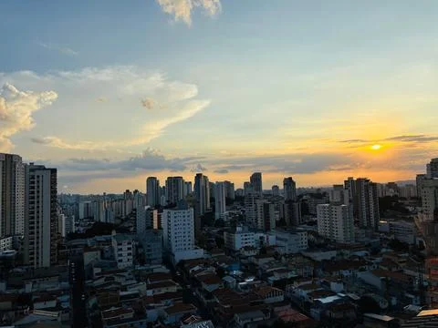 Sunset over the city Stock Photos