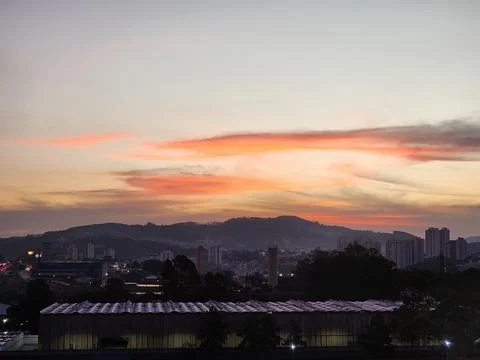 Sunset over the city Foto stock