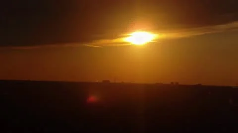 Sunset over City Scene (HD) Stock Footage 11280140