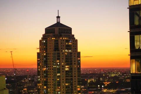 Sunset over the city Sidney Stock Photos