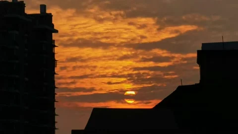 The sunset over the city, the sunset, it's beautiful. Stock Footage 170476318