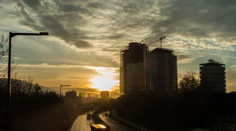Sunset Over The City Time Lapse Stock Footage 62559033