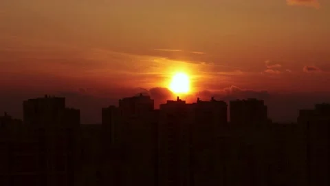 Sunset over a city time lapse Stock Footage 235156334