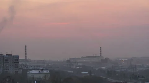 Sunset over the city, timelapse Stock Footage 211049896