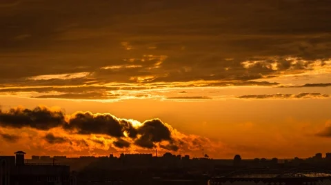 Sunset over the city timelapse - view 1 Stock Footage 51007279