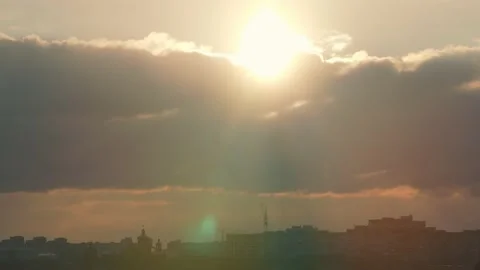 Sunset over the city_2905 스톡 동영상 232607048