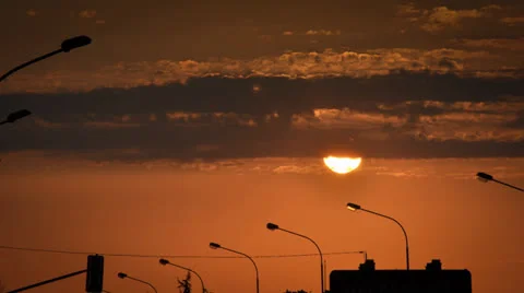 Sunset over the cityscape Stock Footage 22481853